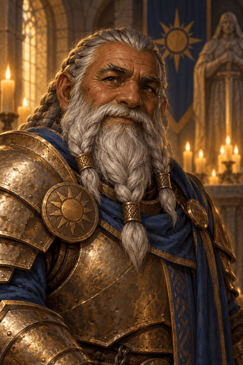 Dwarf paladin fantasy character portrait