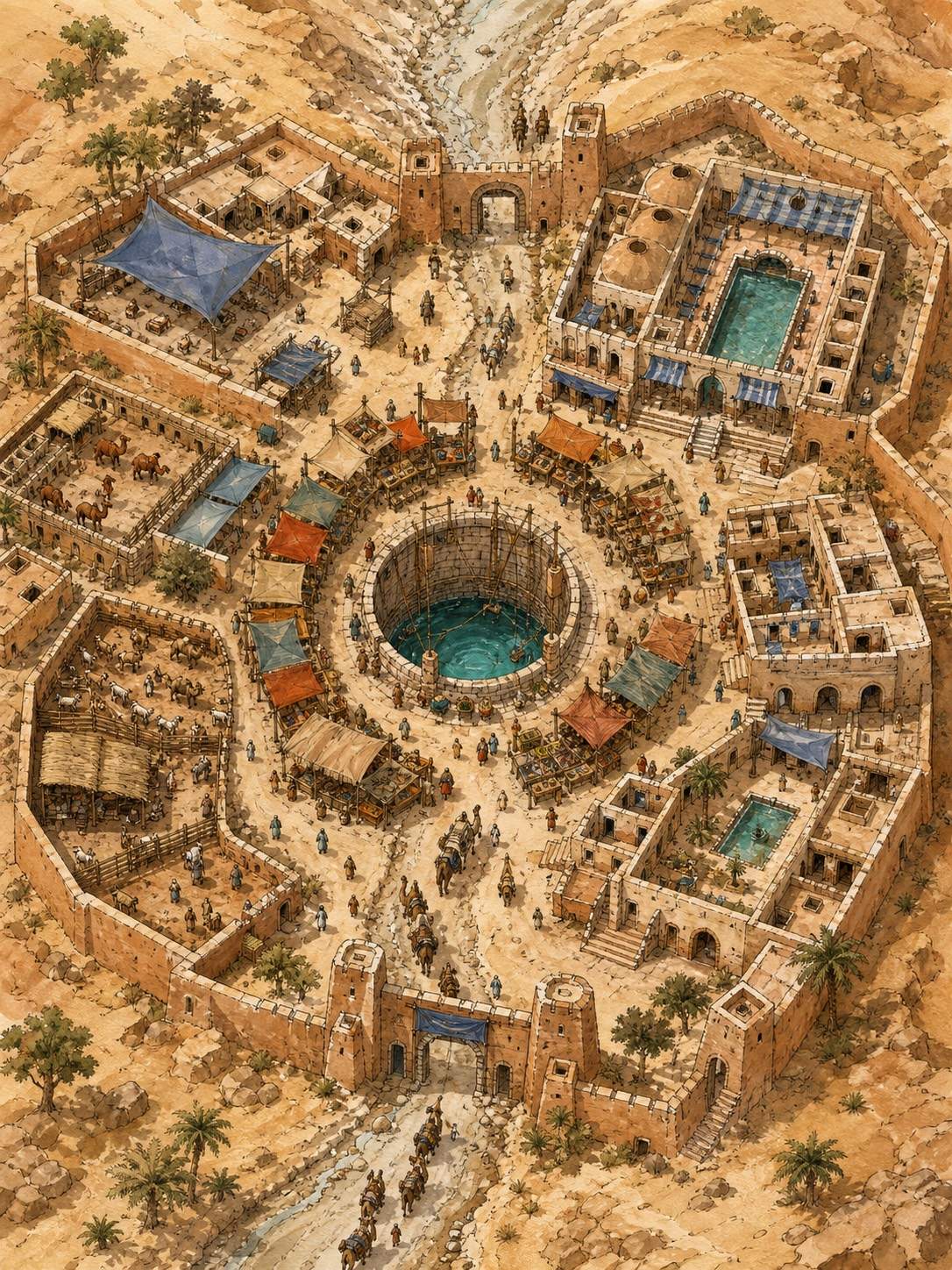 AI fantasy village map