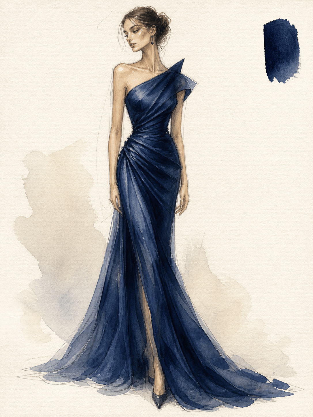 AI watercolor fashion illustration
