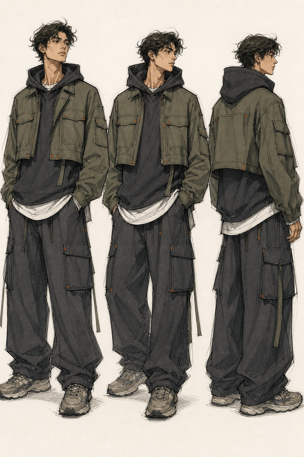 Streetwear collection fashion sketches