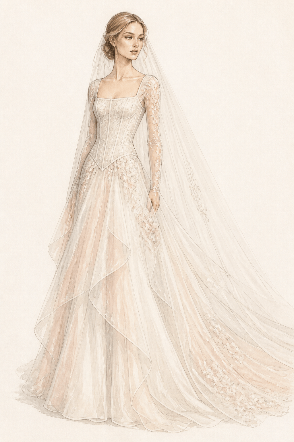 Bridal fashion illustration sketch