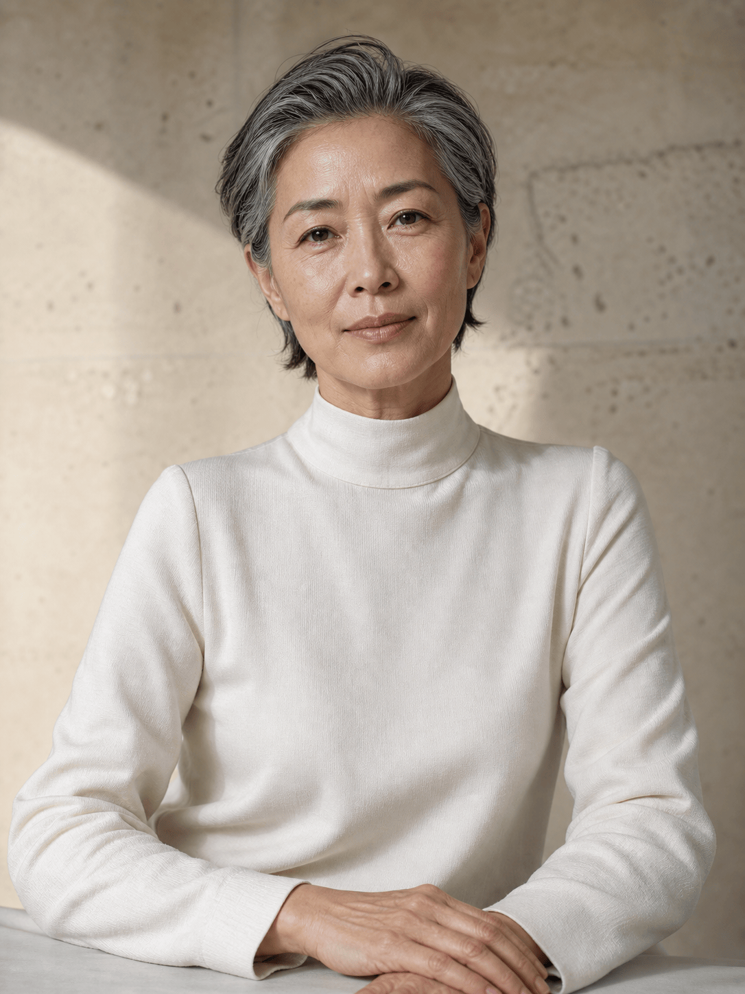 Realistic mature female model image