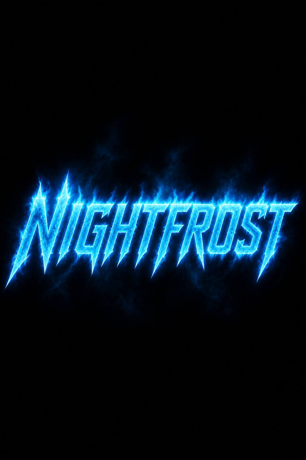 Blue flame text logo