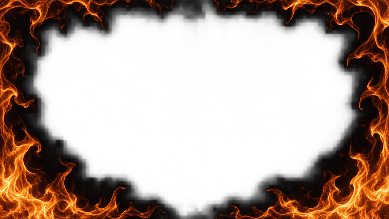 Fire border with a clear center