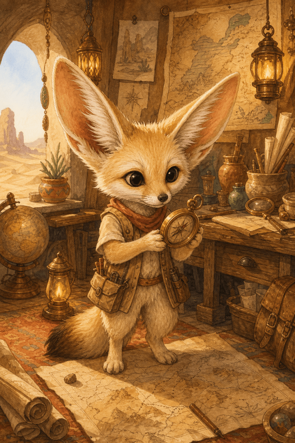Fox storybook illustration AI
