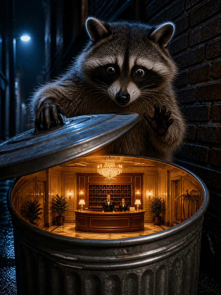 funny AI raccoon reaction image