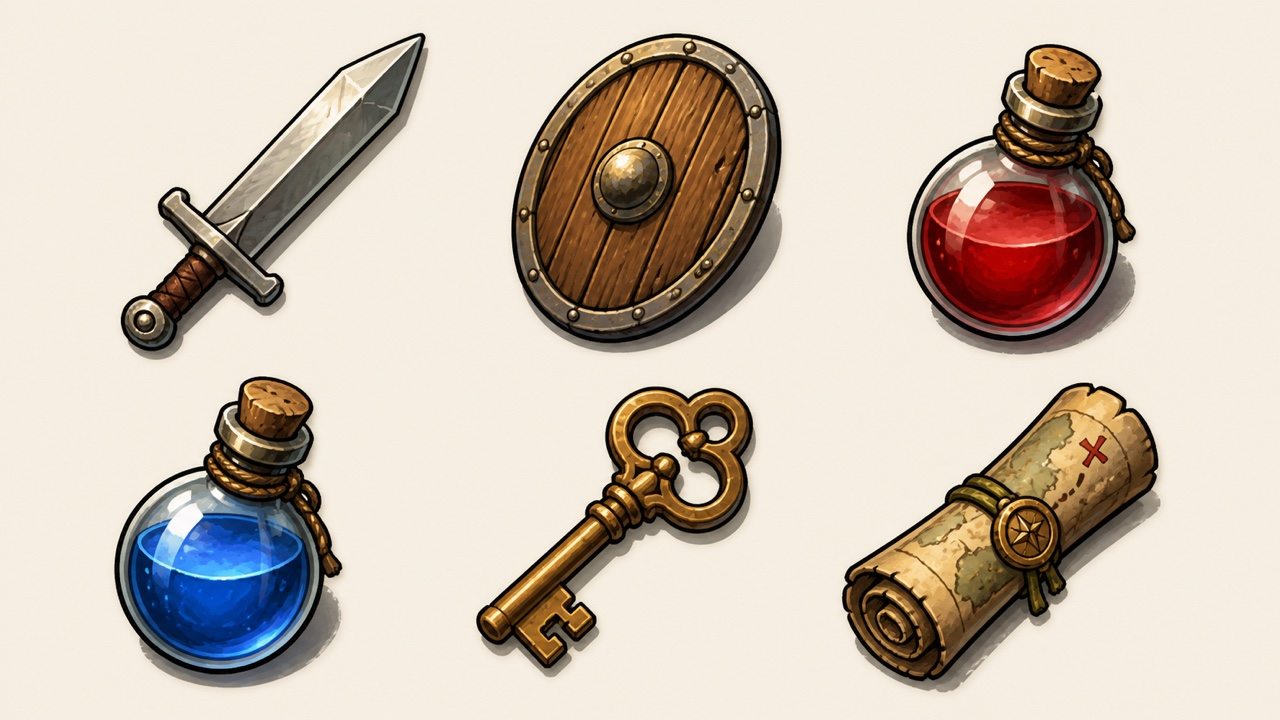 Fantasy game item assets