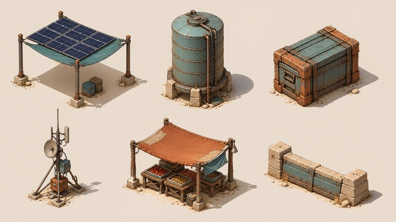 Isometric environment prop set