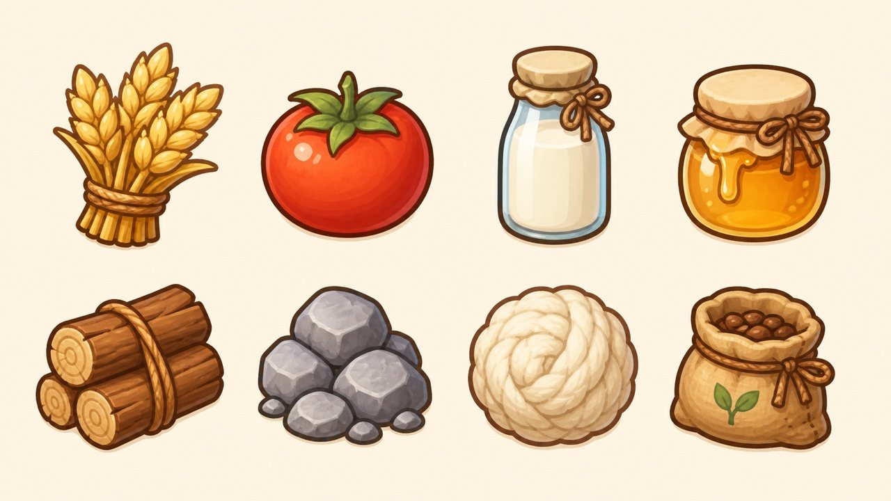 Cozy farming resource assets