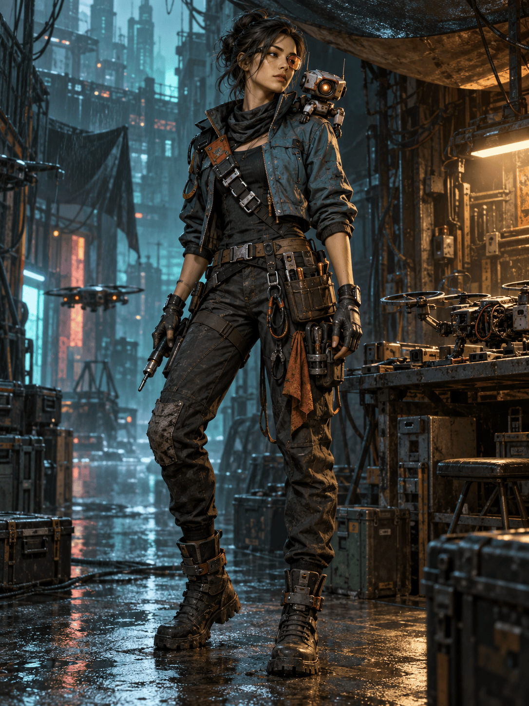 AI cyberpunk game character