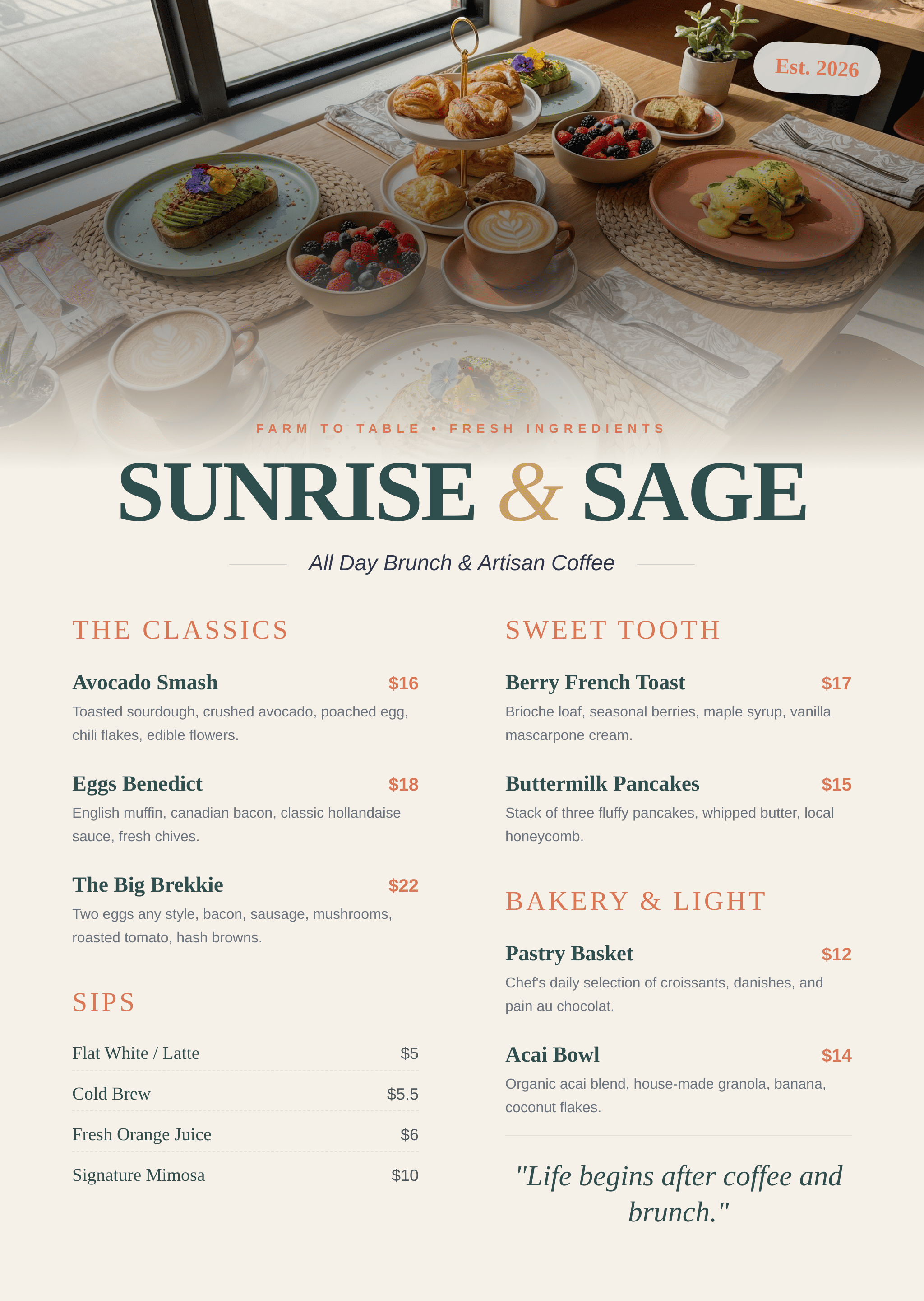 ai generated cafe menu template