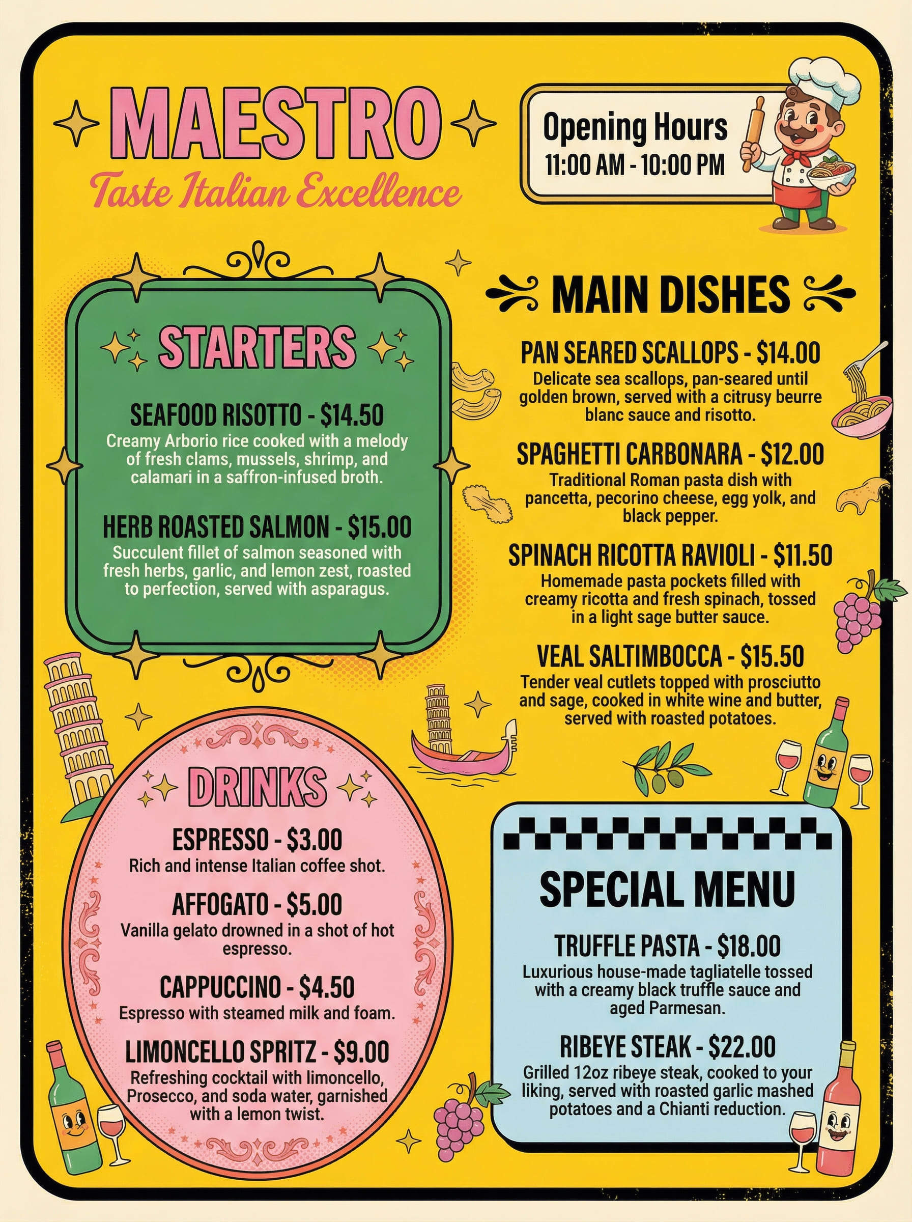 ai generated restaurant menu template