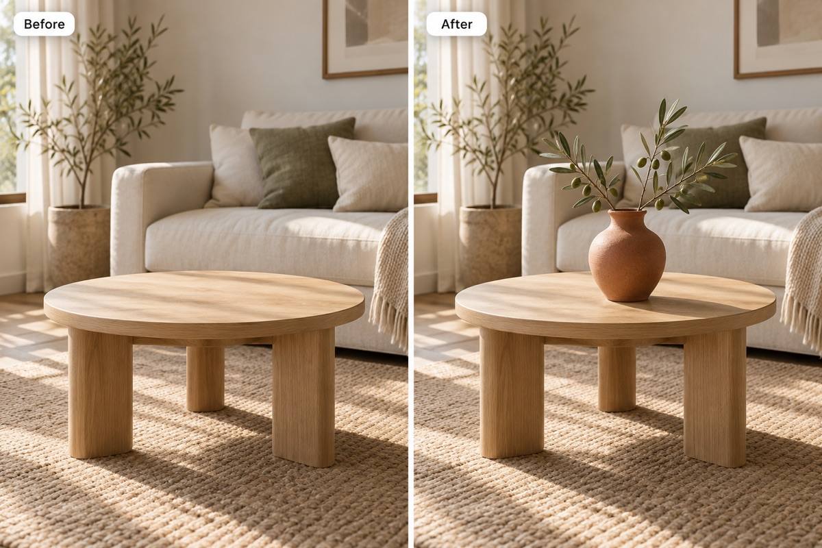AI fill adds a table vase