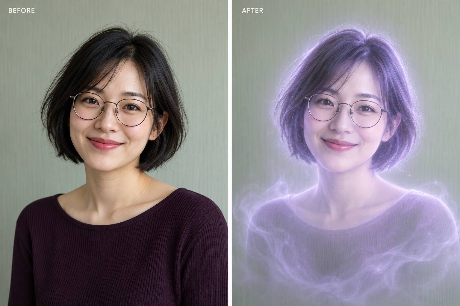 Gentle ghost profile before and after