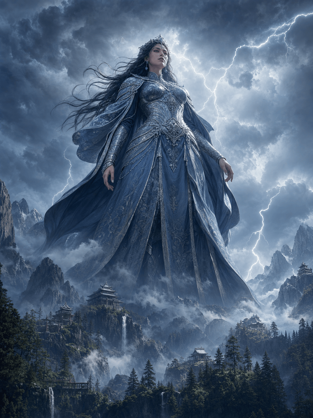 Fantasy giantess storm goddess