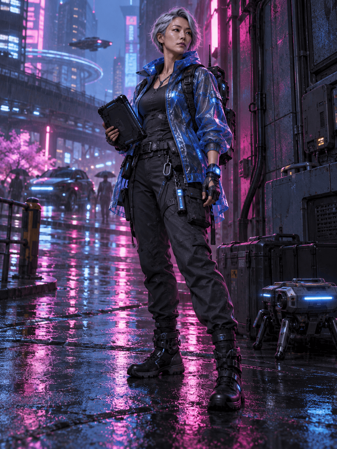 Cyberpunk AI female character