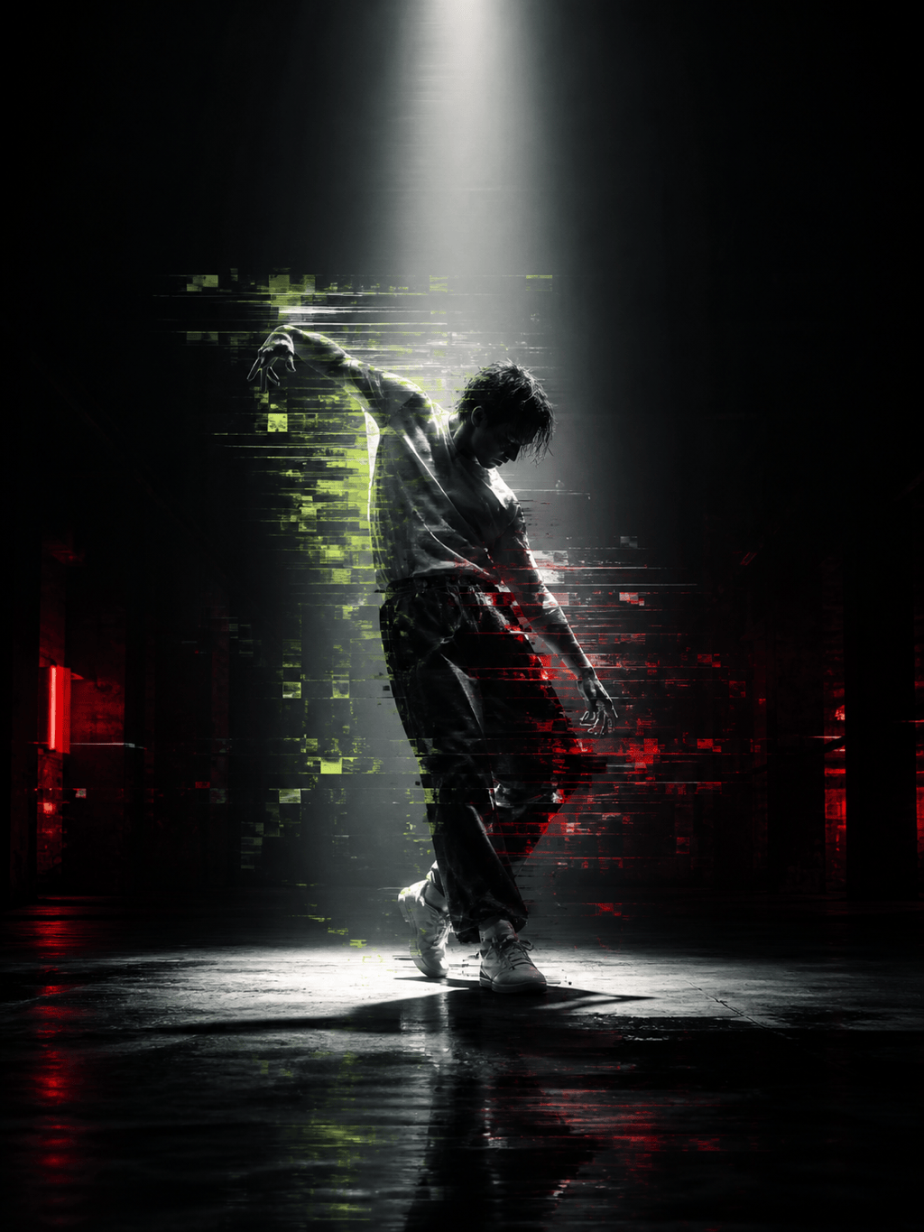 Cyberpunk glitch poster art