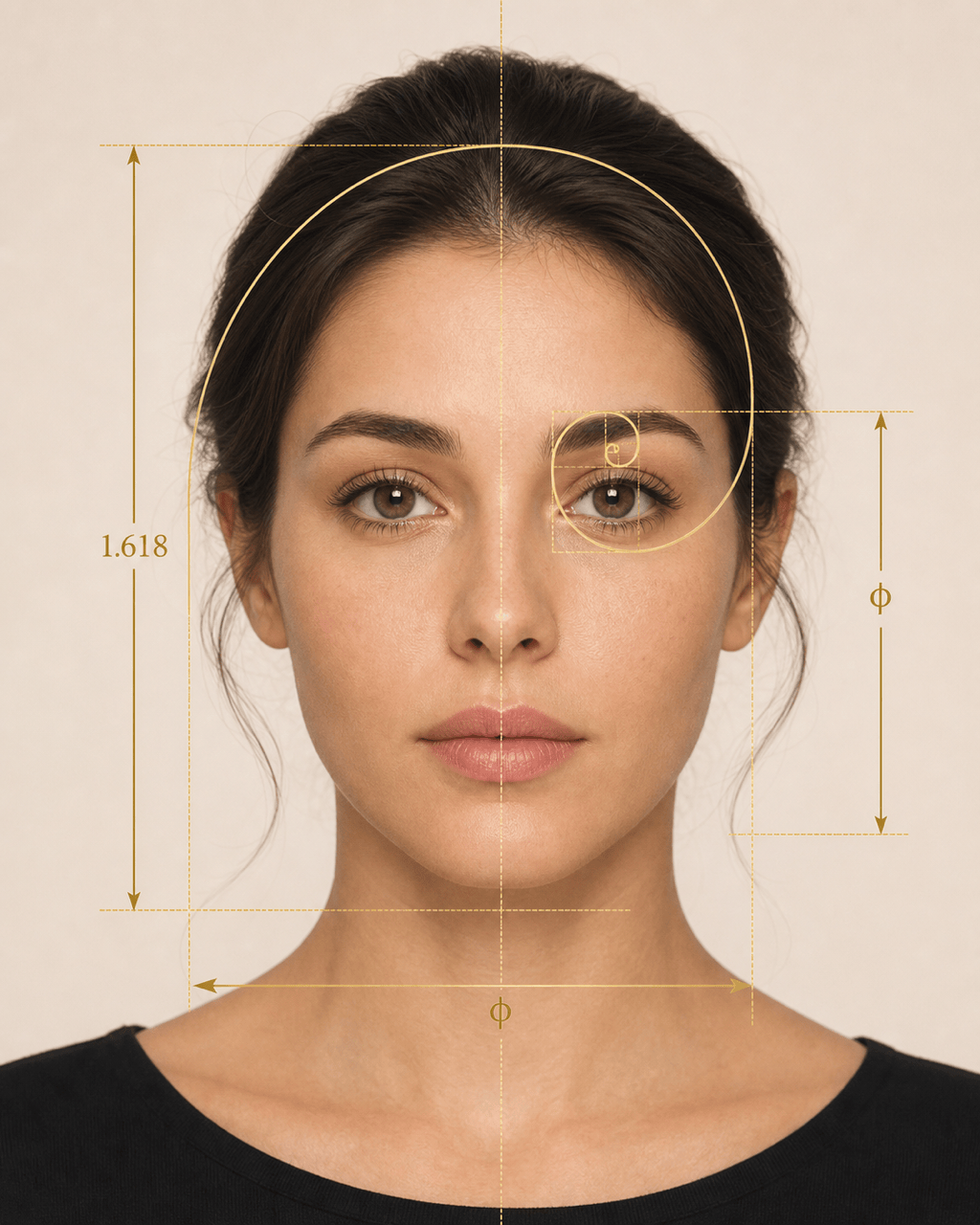 AI golden ratio face overlay