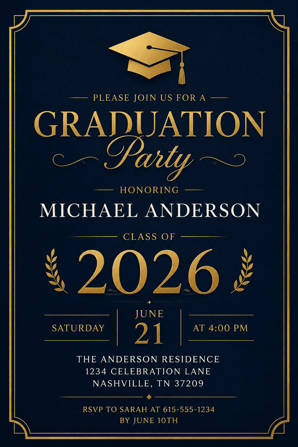 graduation invitation AI example