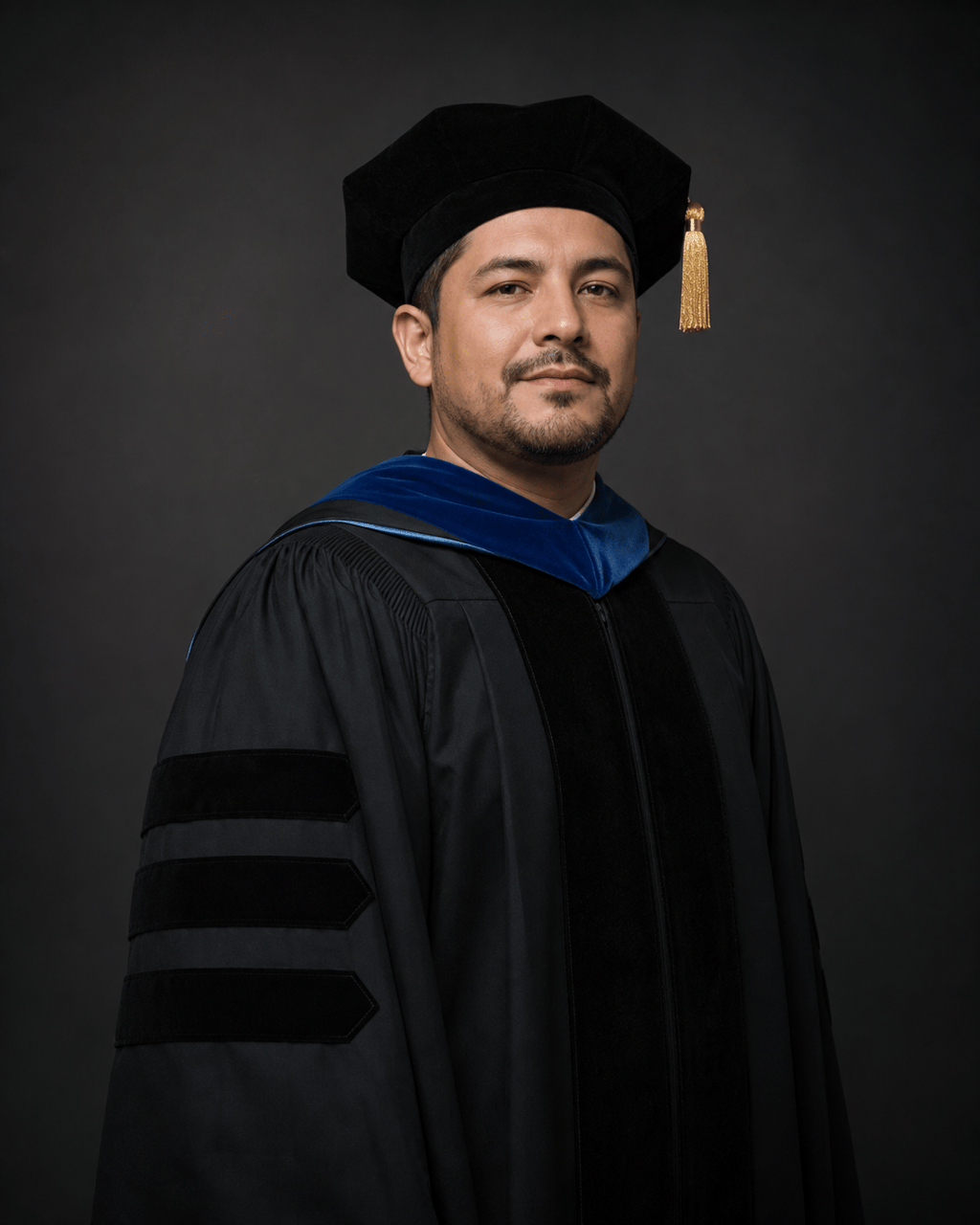AI doctoral graduation photo