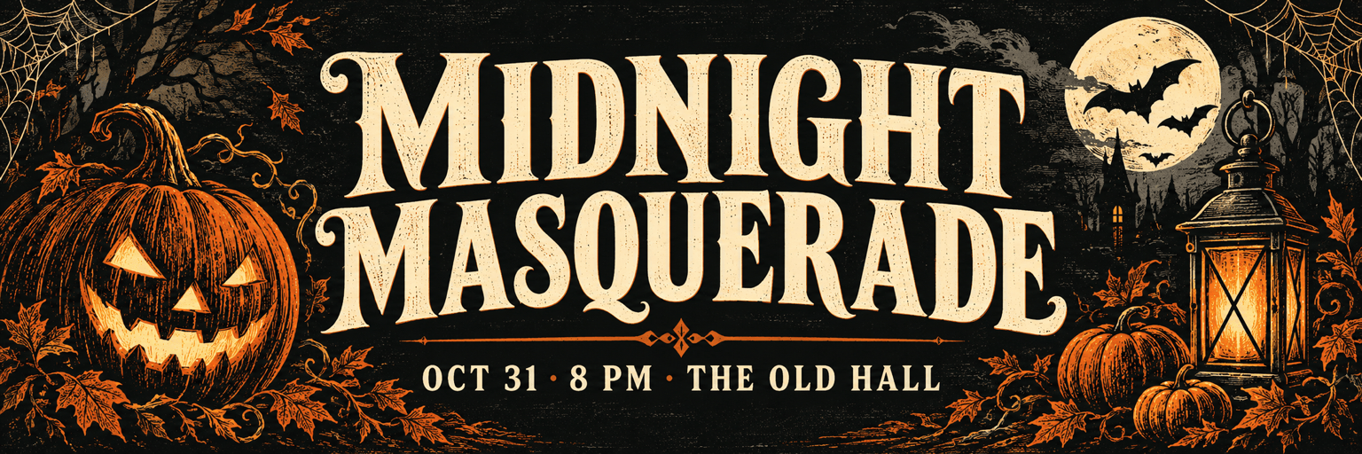 Spooky Halloween party banner