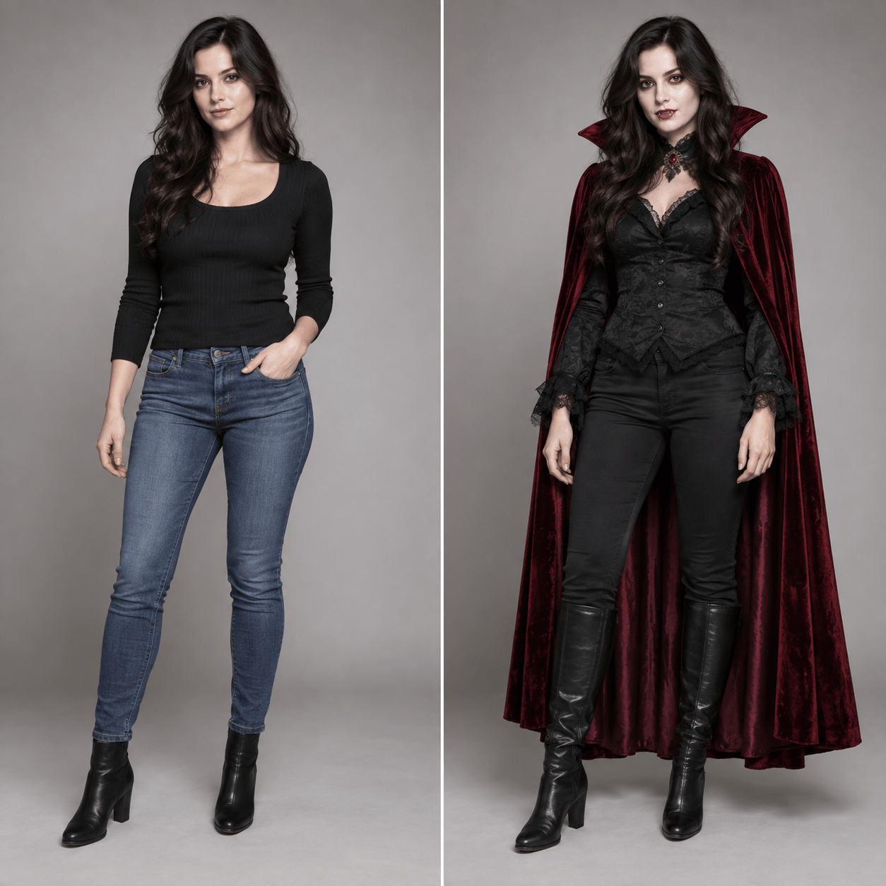 AI vampire costume photo transformation