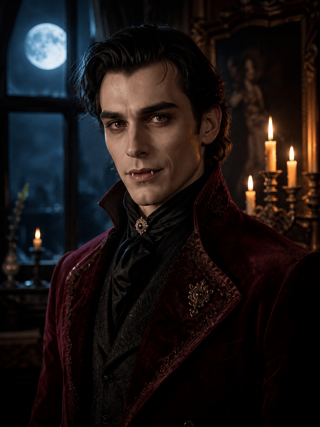 AI Halloween vampire portrait