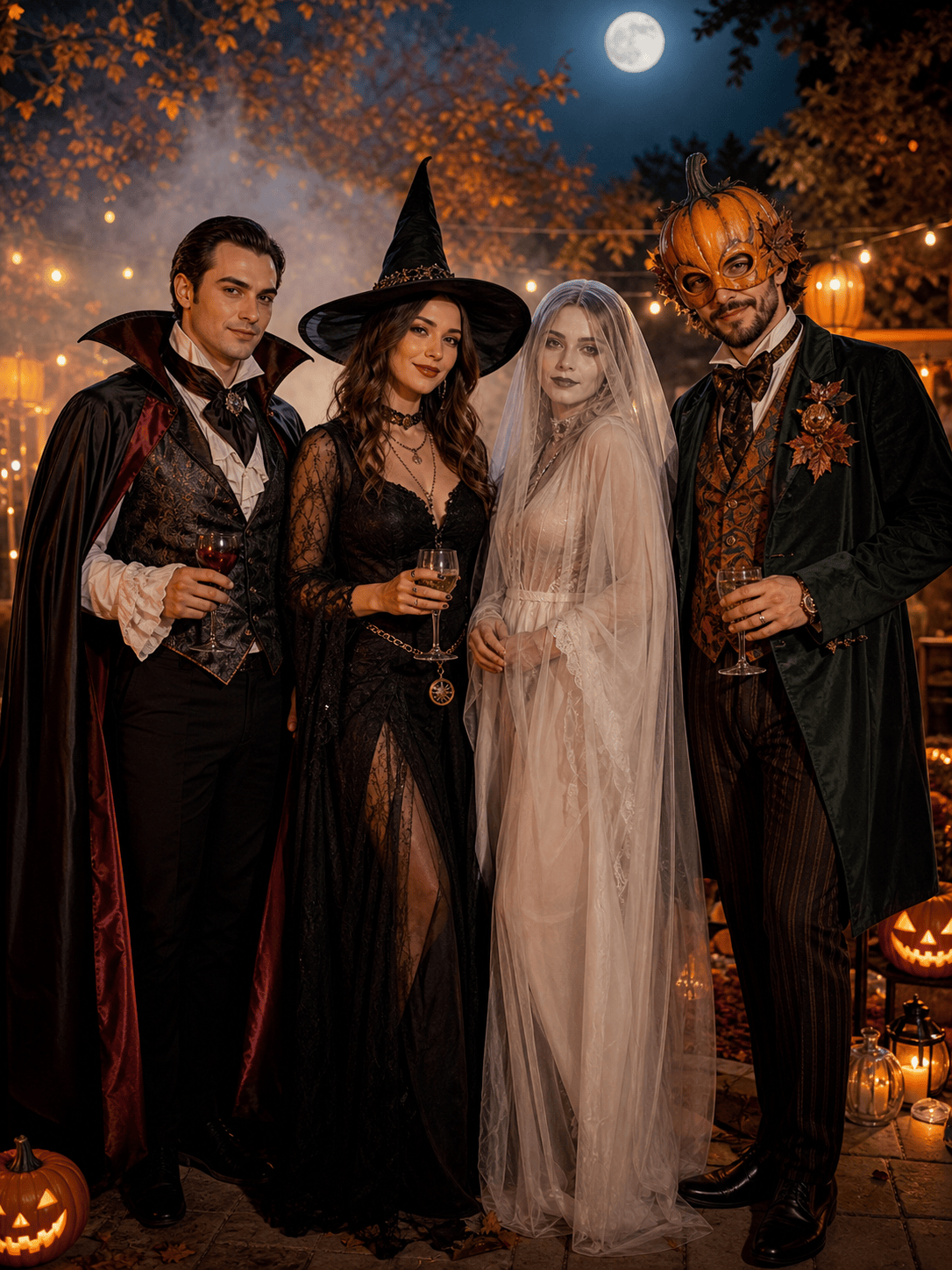 Halloween costume group photo