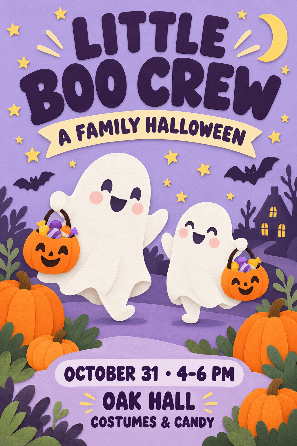 Cute Halloween poster for kids