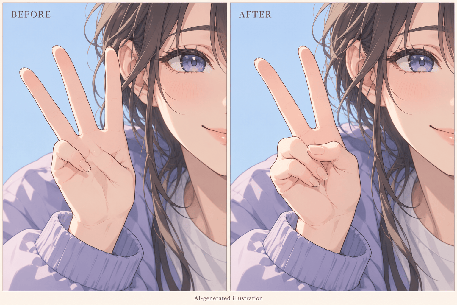 AI hand fixer for anime gestures