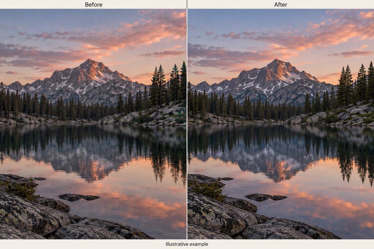 Illustrative AI landscape enhancement comparison