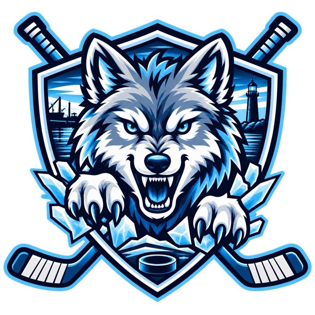 AI hockey wolf logo