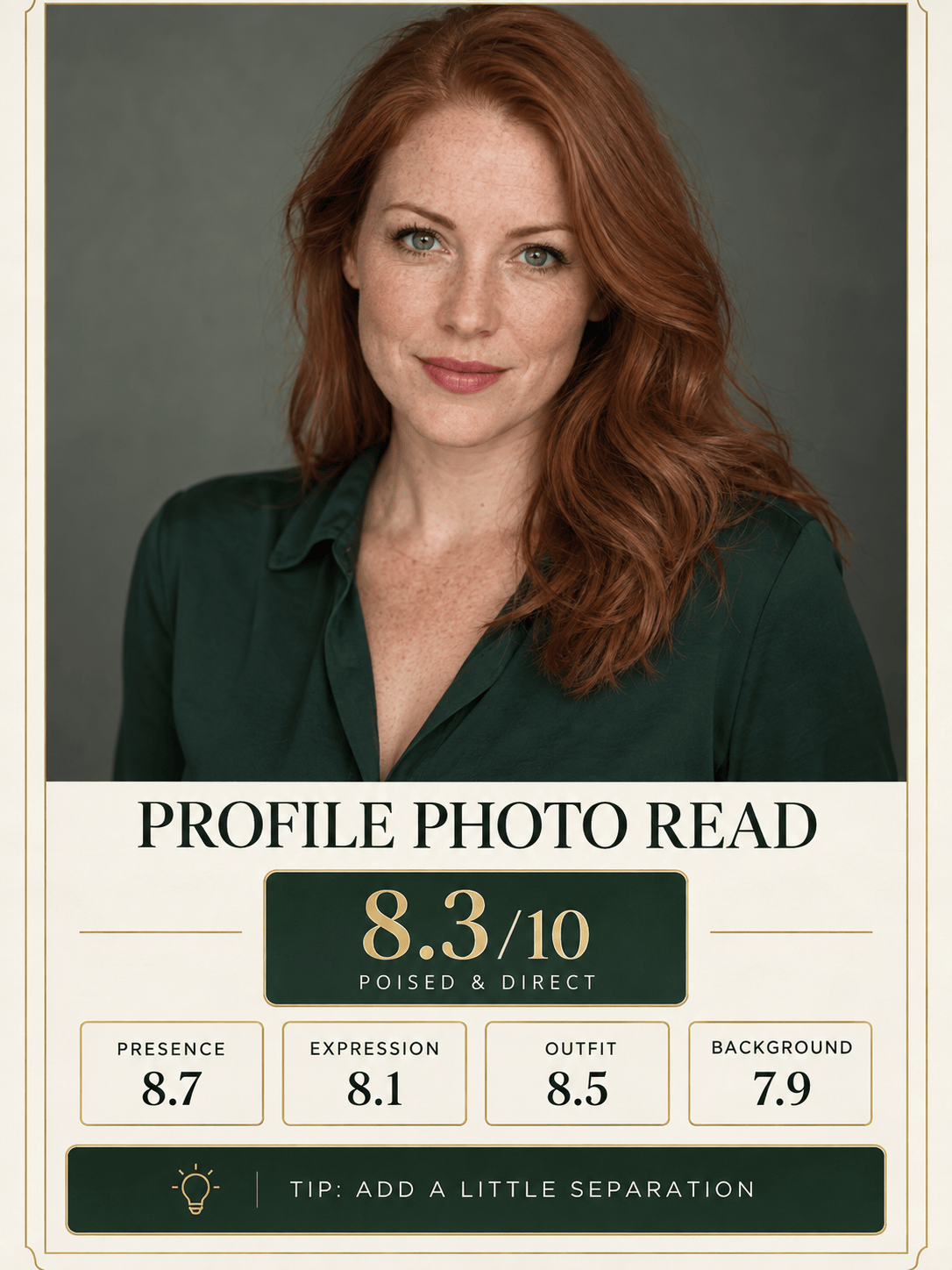 AI face rater profile feedback