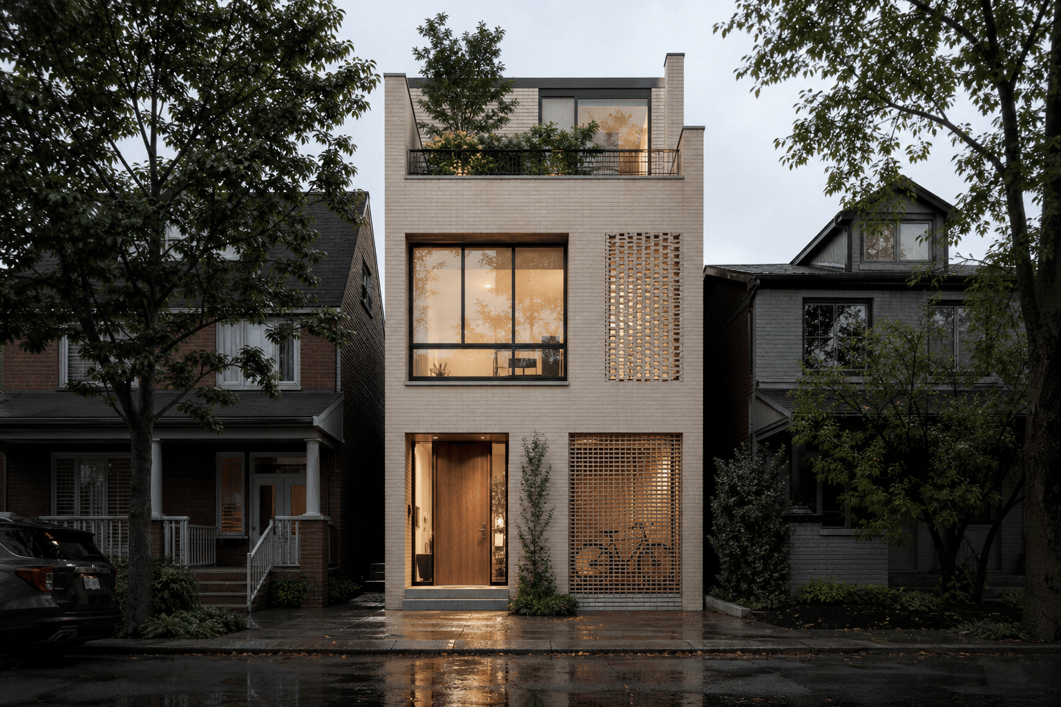 AI narrow townhouse design