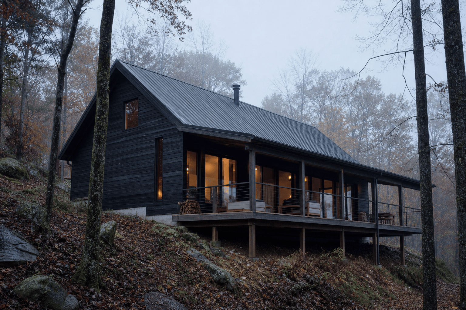 AI hillside cabin concept