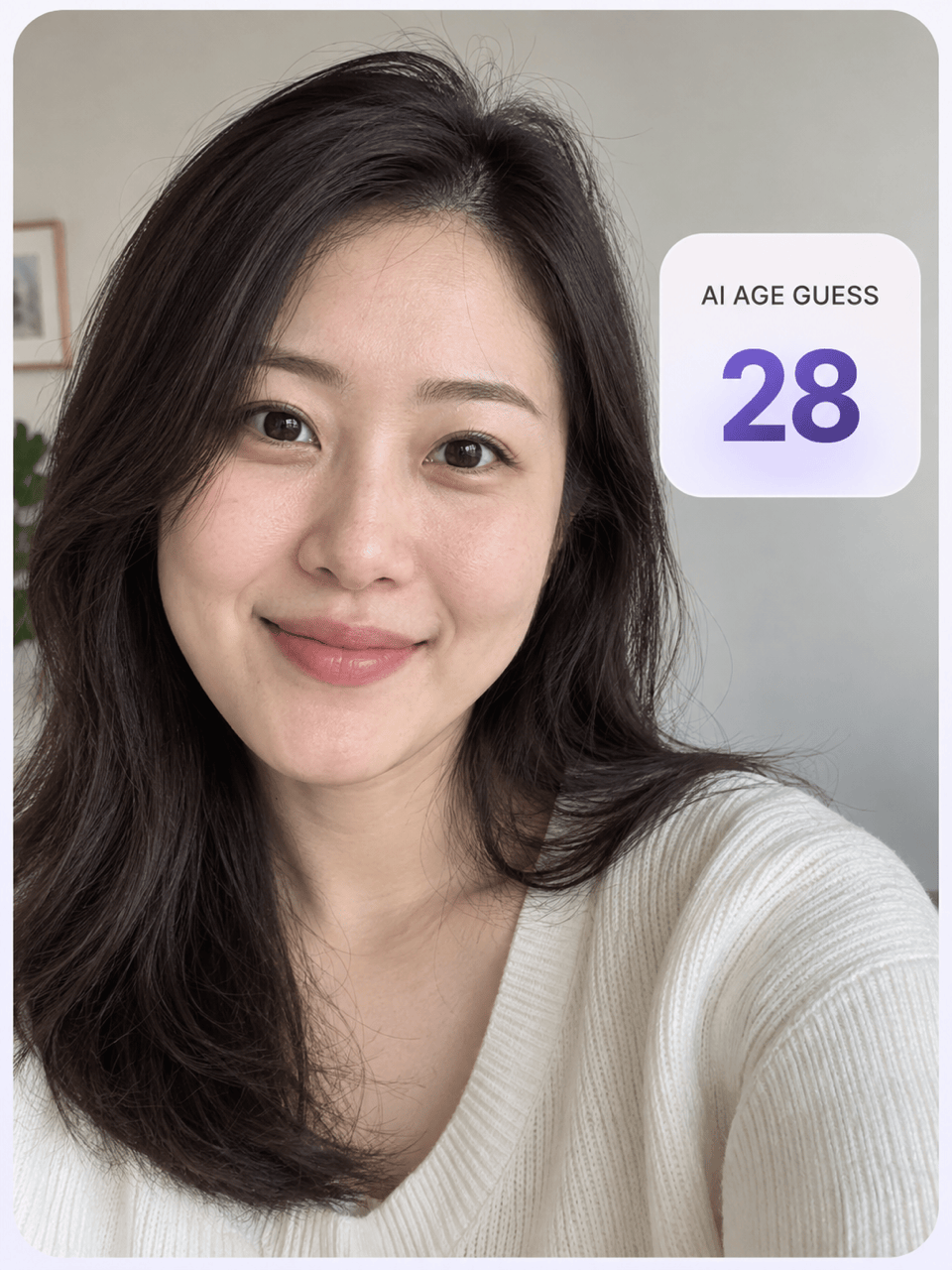 AI age guesser selfie result