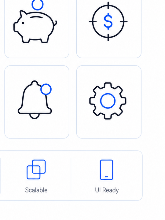 AI settings utility icon set