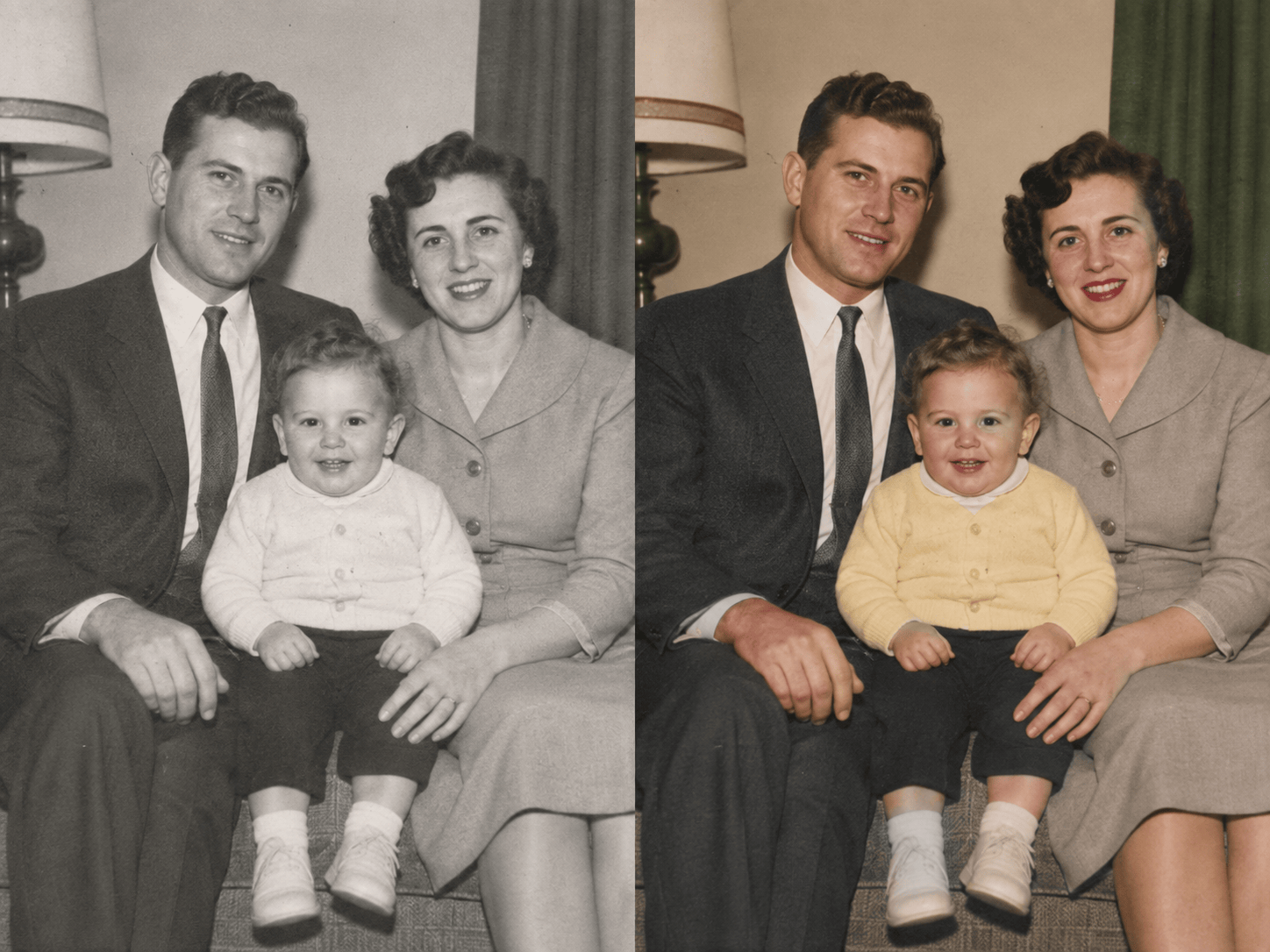 AI colorized family photo