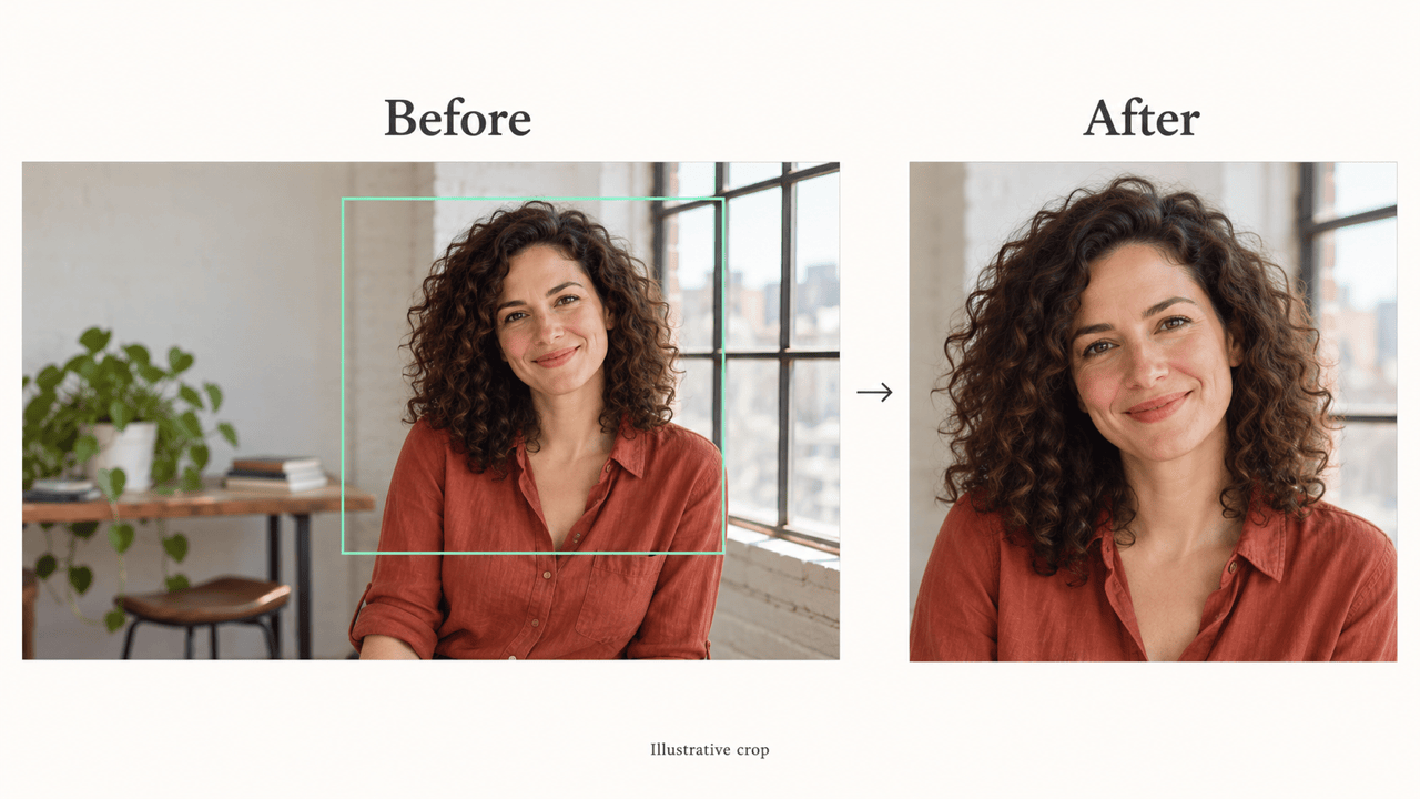 AI portrait crop before and after