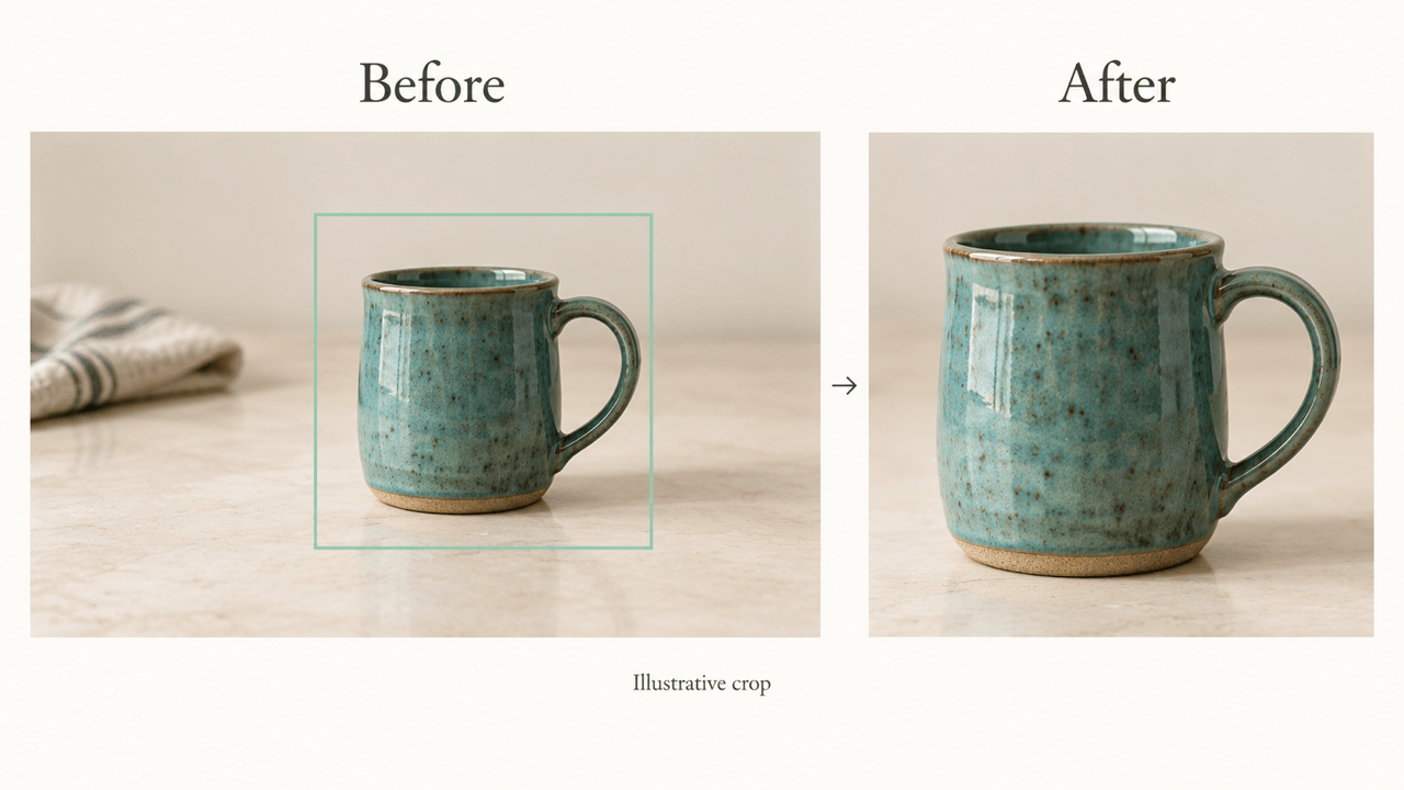 Square product photo crop comparison