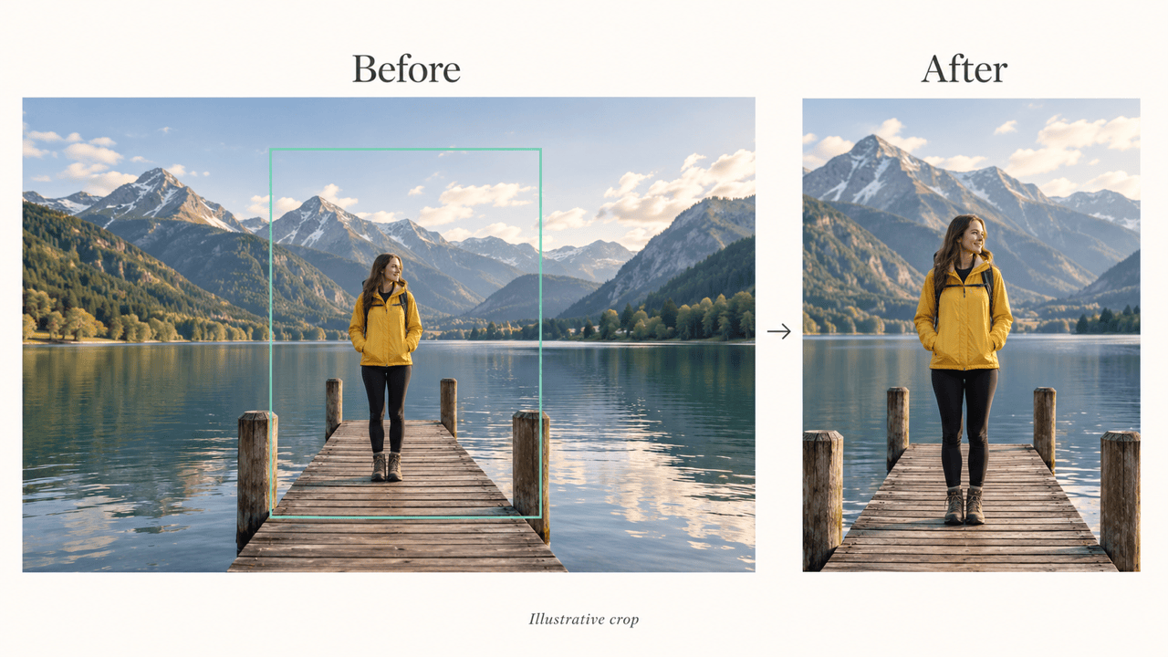 Vertical social photo crop comparison
