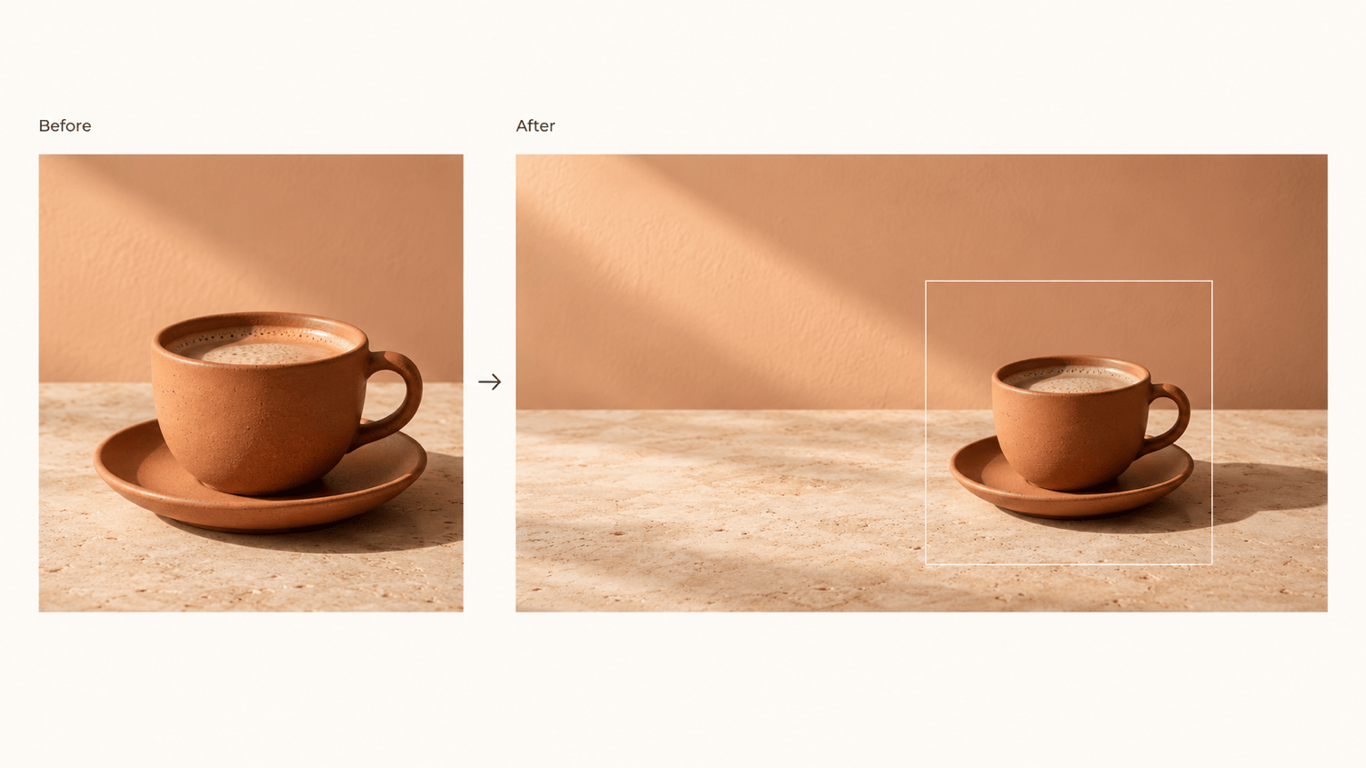 AI image extension adds product copy space