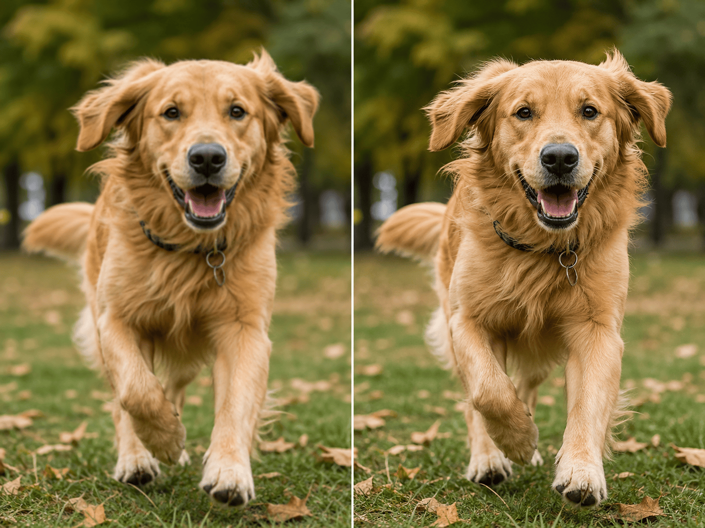 AI-sharpened moving pet photo