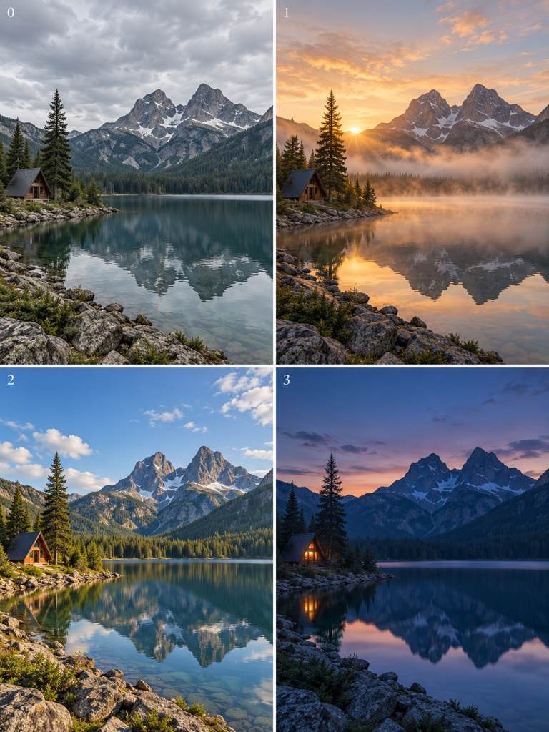 AI landscape lighting variations