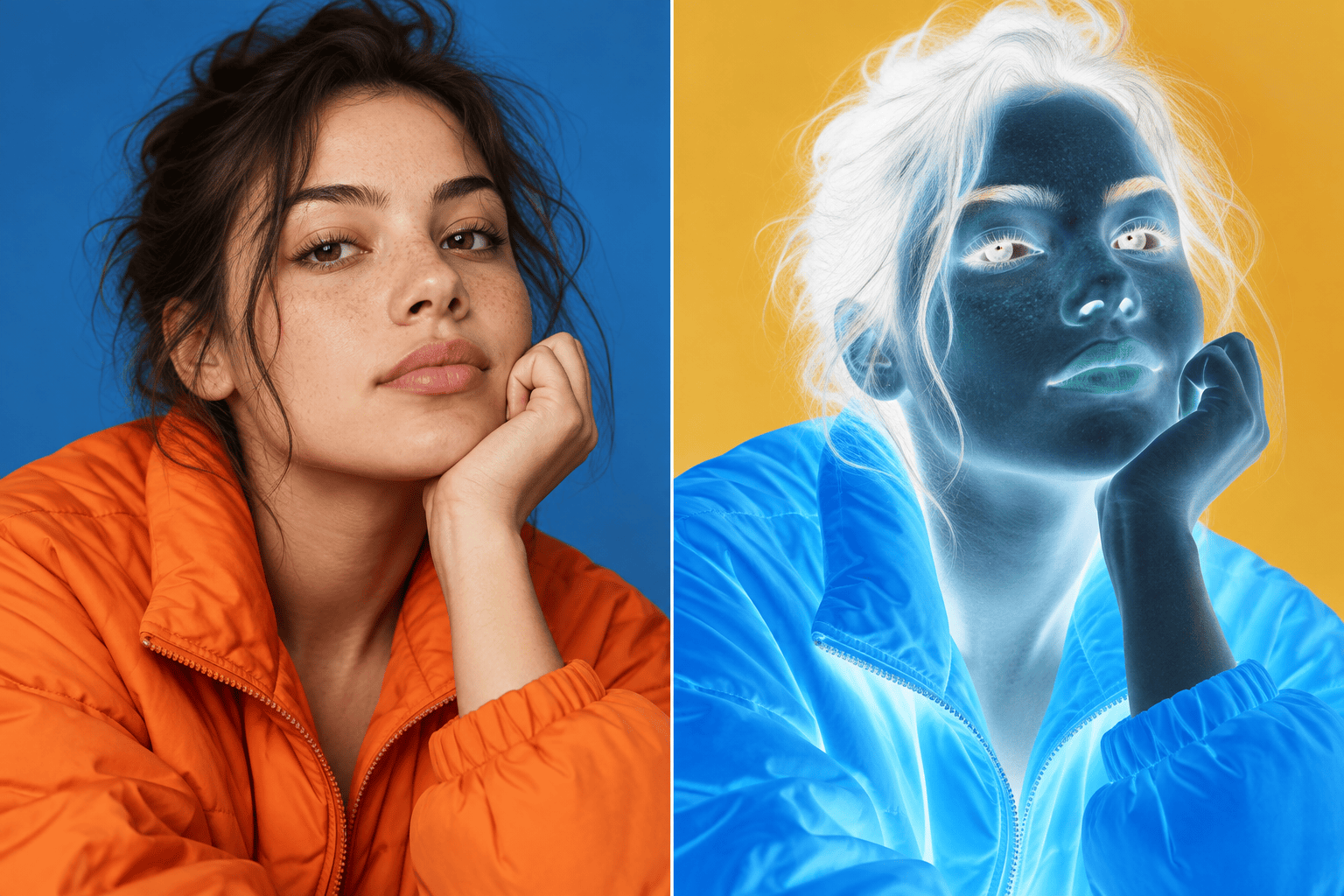 AI inverted portrait colors