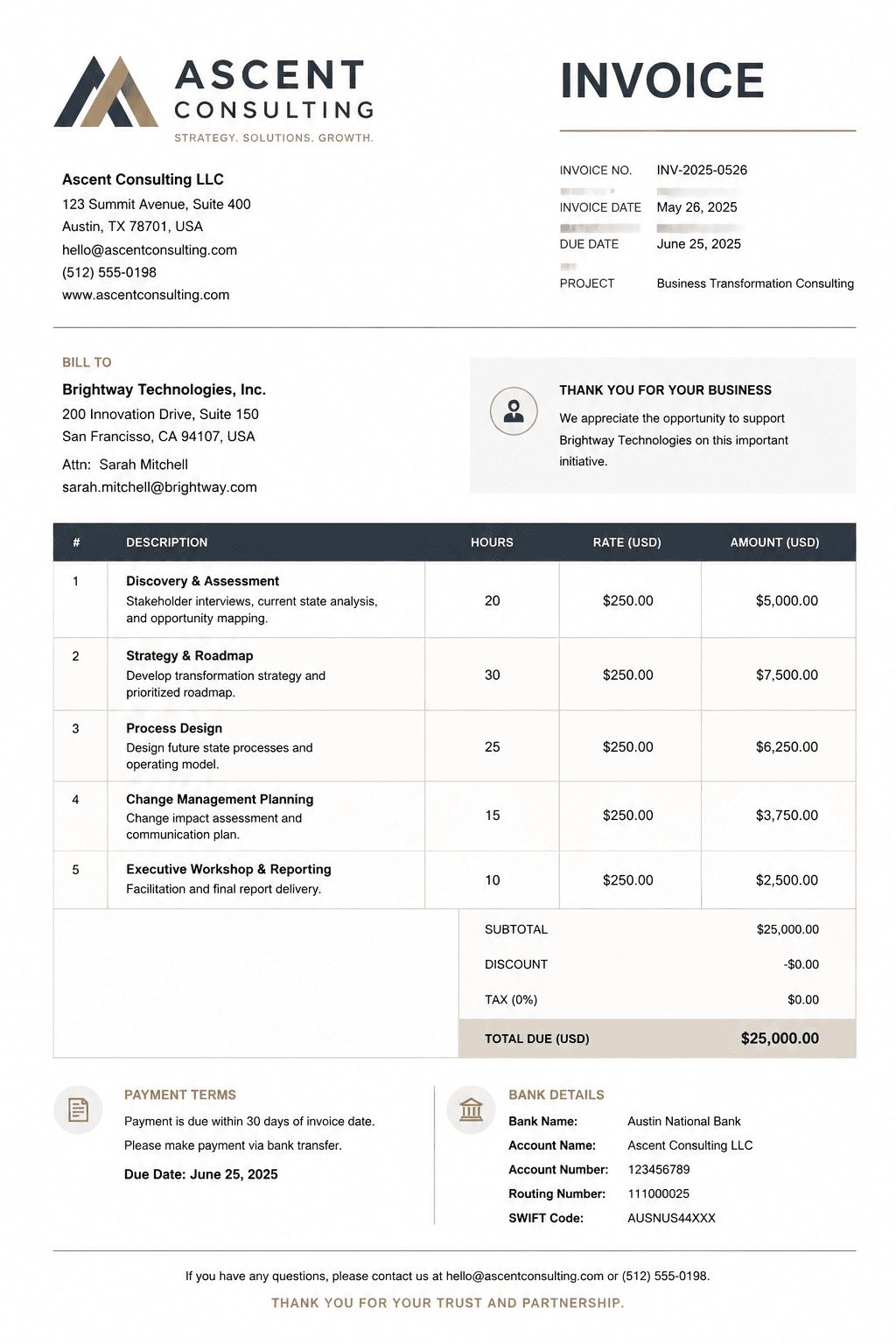 AI Invoice Generator example 3
