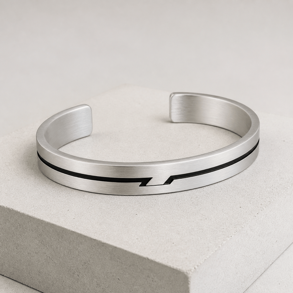 AI jewelry maker silver cuff bracelet concept