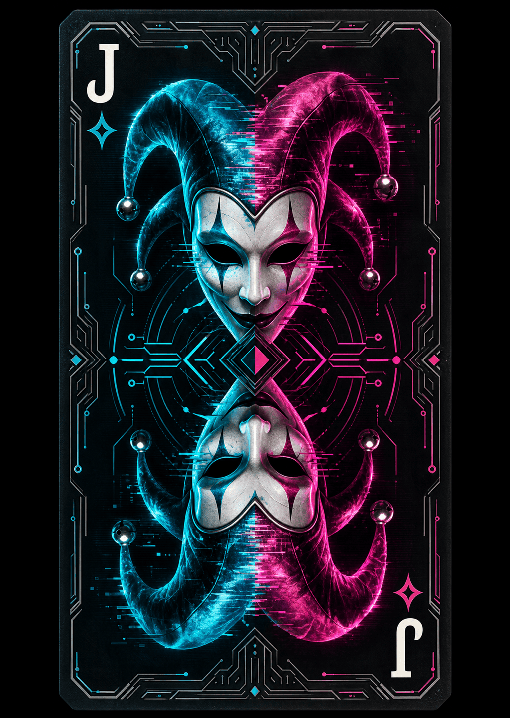 Cyberpunk AI Joker card