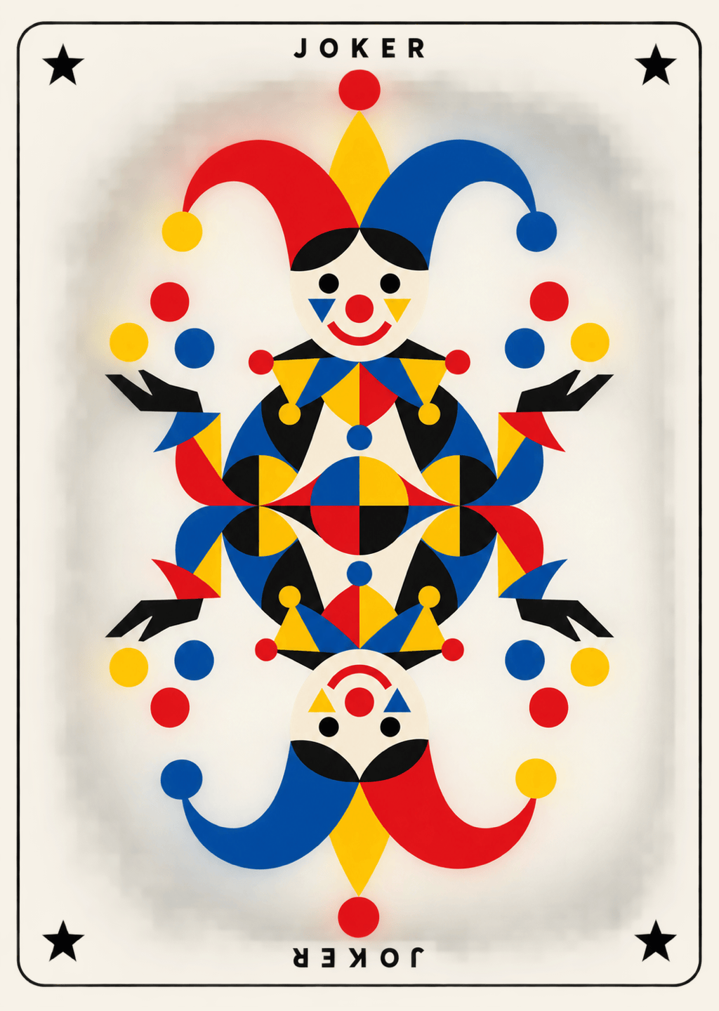 Geometric Joker playing card