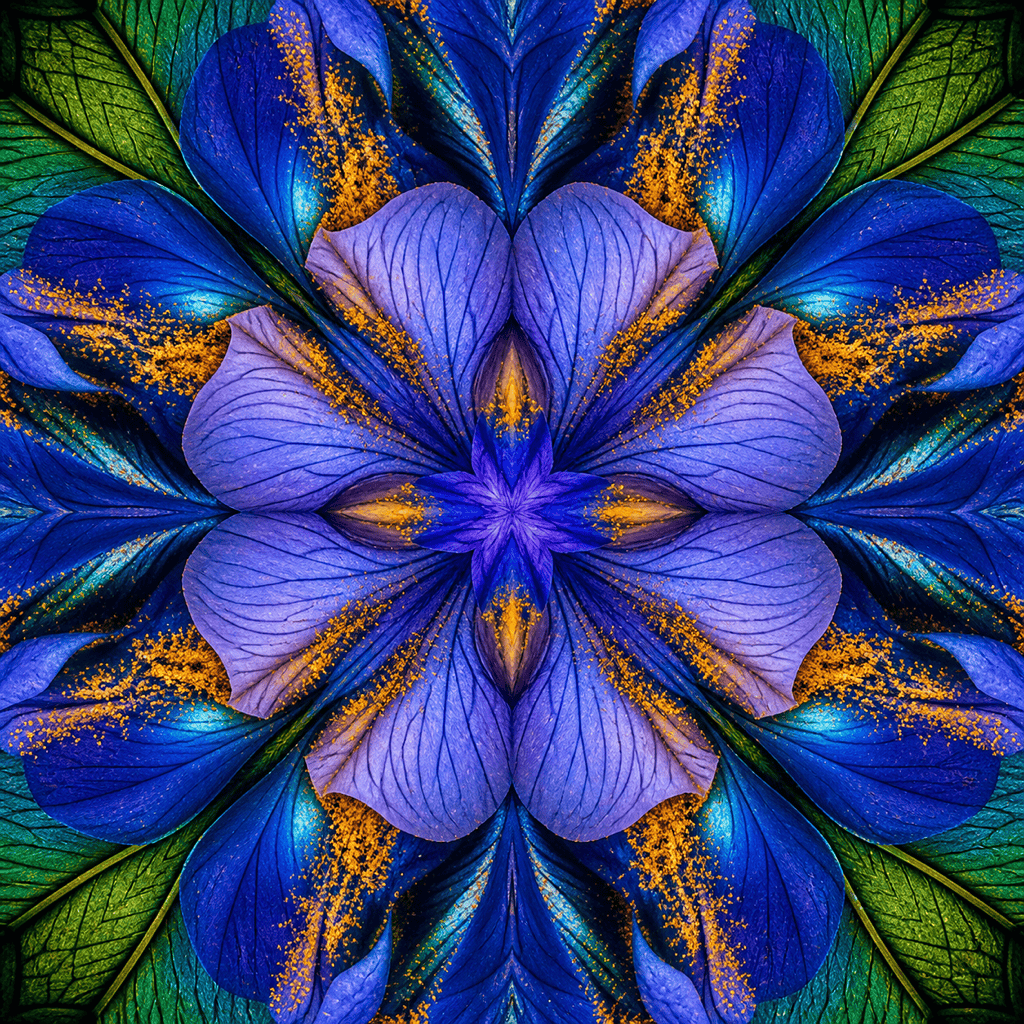 AI floral kaleidoscope from photo